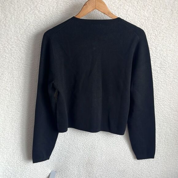 J Crew Cardigan Sweater in Tencel Lyocell Womens Large Black - Picture 7 of 8